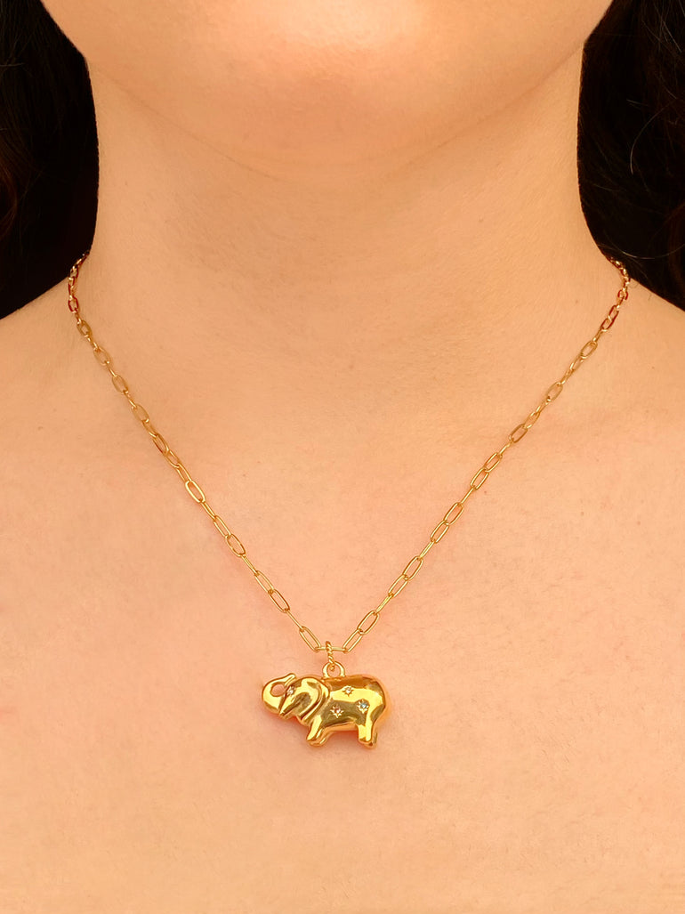 Collar Eslabones Dije Elefante