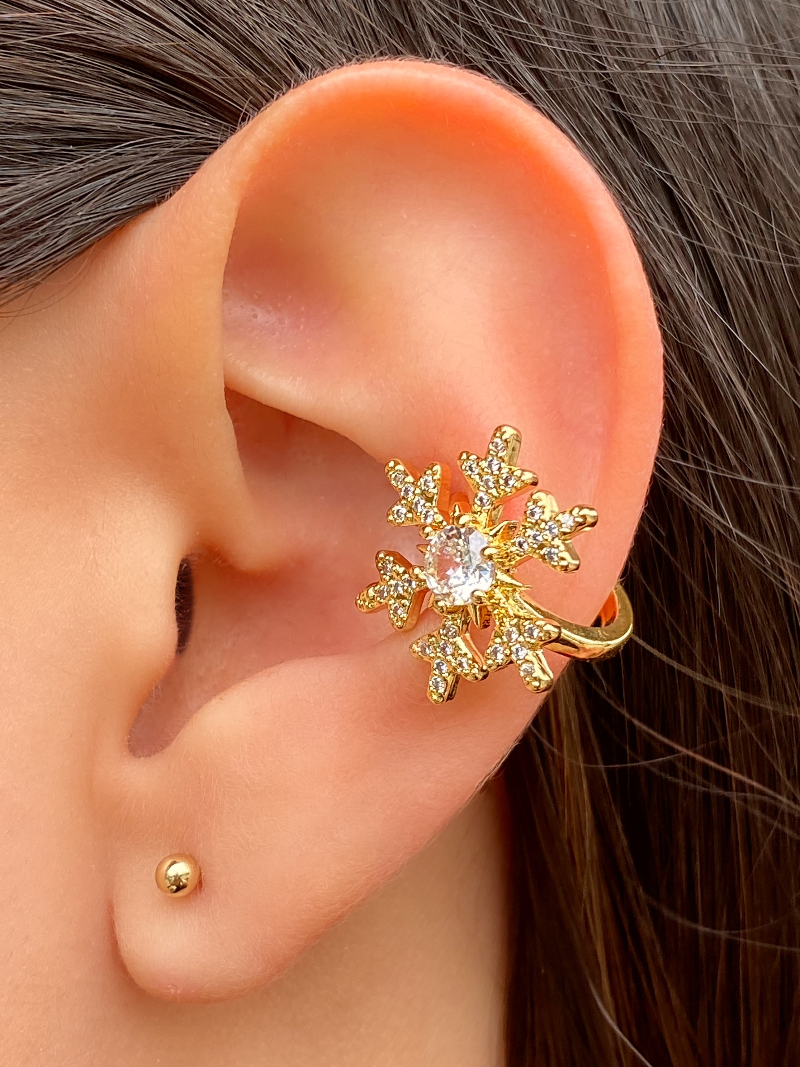 Ear Cuff Copo De Nieve