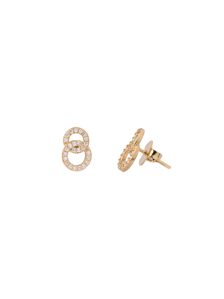 Par Arete Doble Circulo Con Zirconias