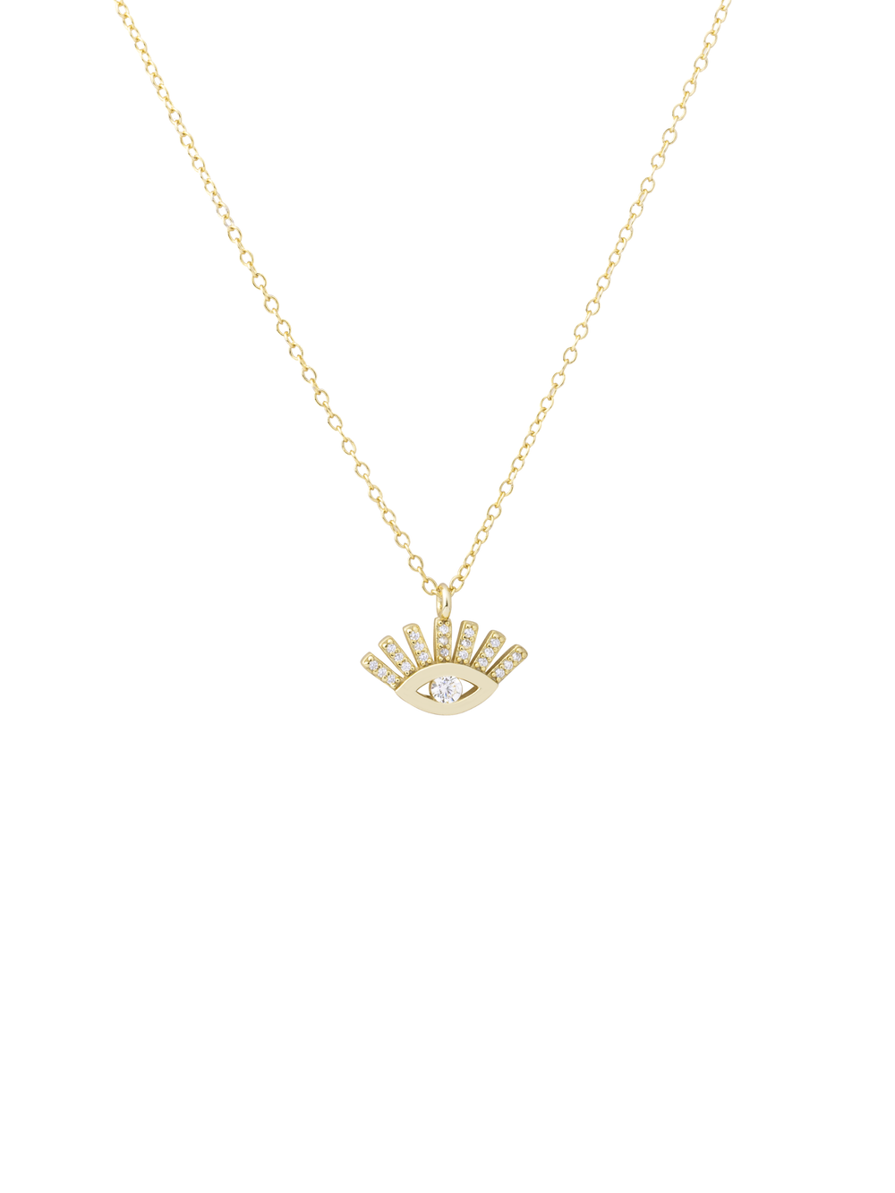 Collar Dije Ojo Zirconias Con Pestañas
