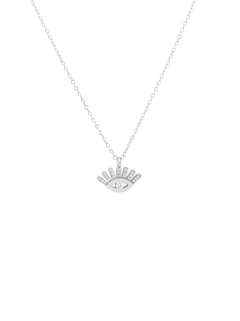 Collar Dije Ojo Zirconias Con Pestañas