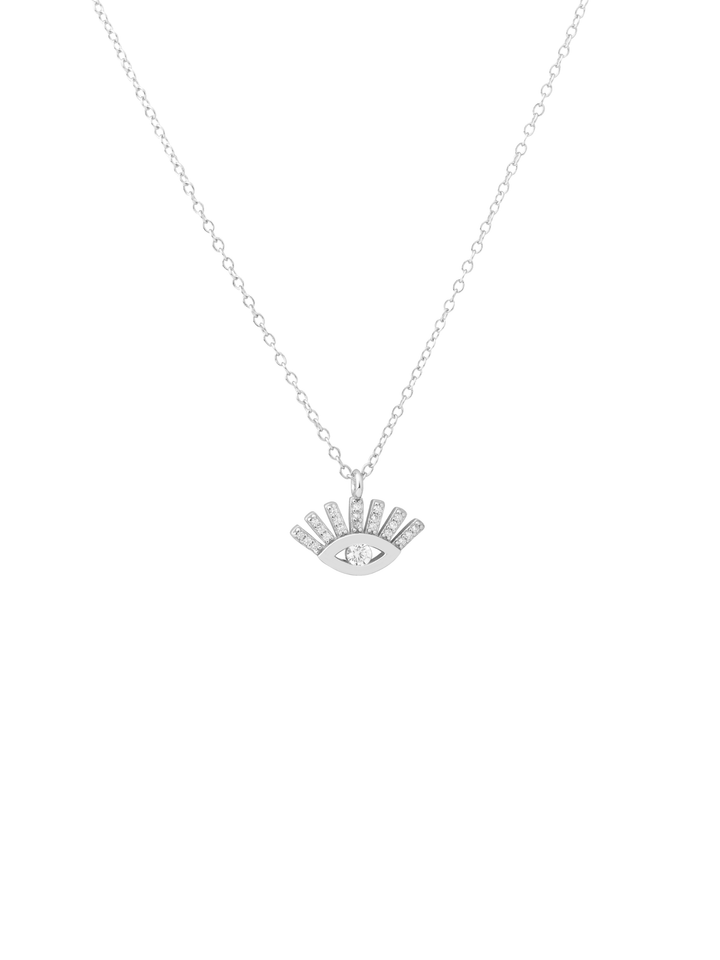 Collar Dije Ojo Zirconias Con Pestañas