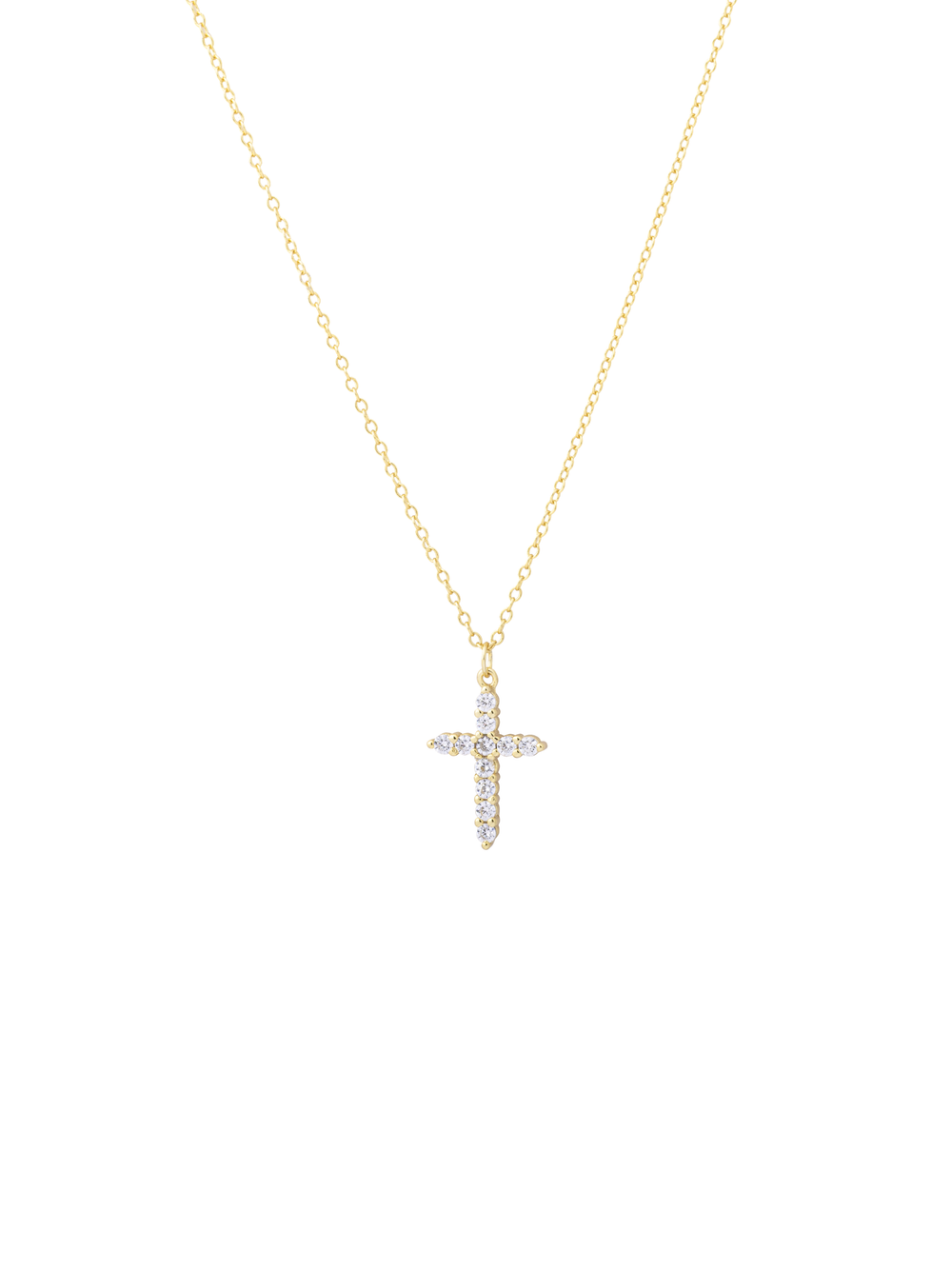 Collar Delgado Con Cruz Zirconias