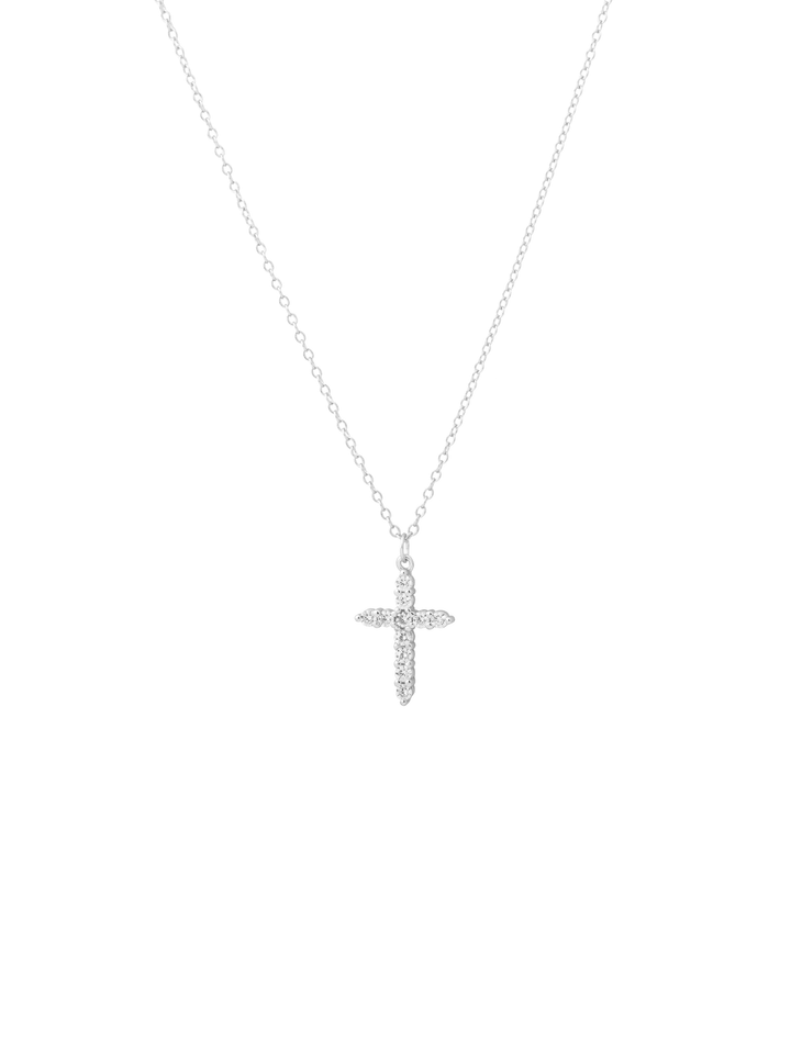 Collar Delgado Con Cruz Zirconias