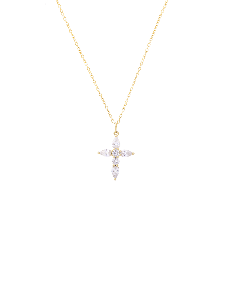 Collar Con Cruz Seis Zirconias