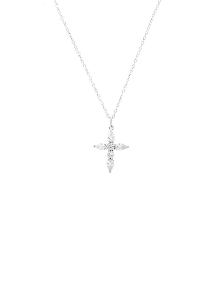 Collar Con Cruz Seis Zirconias
