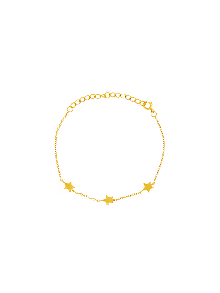 Pulsera Con Tres Estrellas Lisas