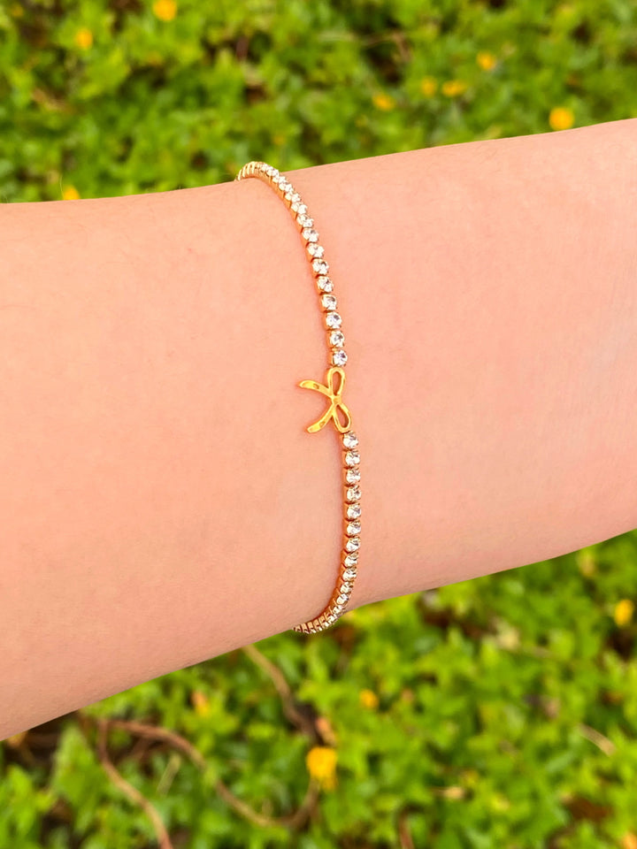 Pulsera Zirconias Con Moño