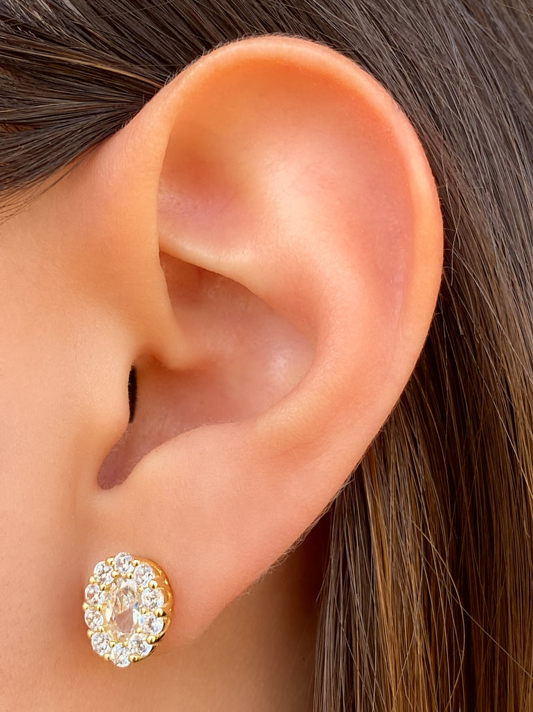 Par Arete Ovalado Con Zirconias