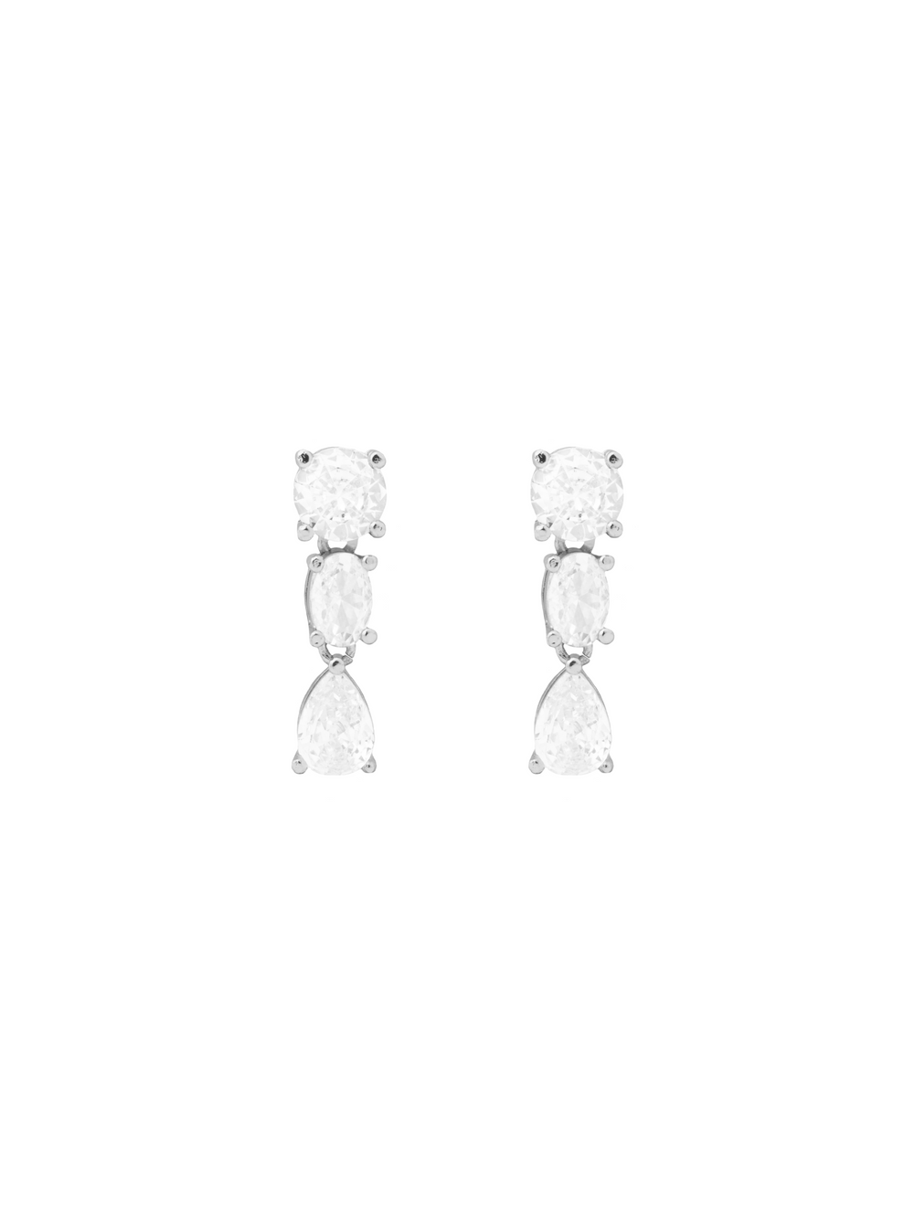 Par Arete Zirconia Redonda, Ovalada y Gota