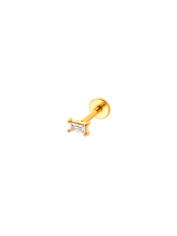 Aretes Zirconia Primera Perforacion Acero Inoxidable