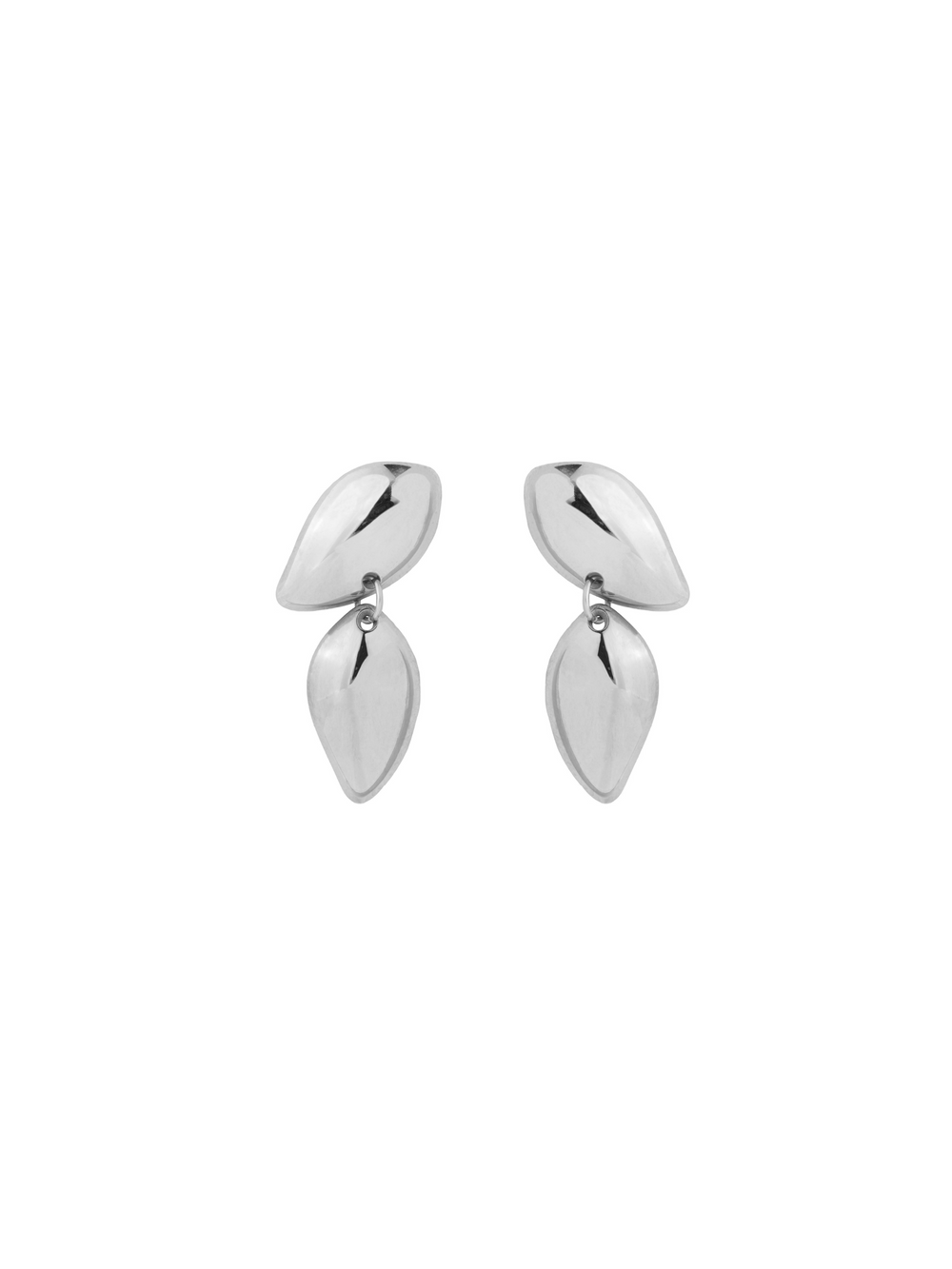 Par Arete Doble Hoja Lisa