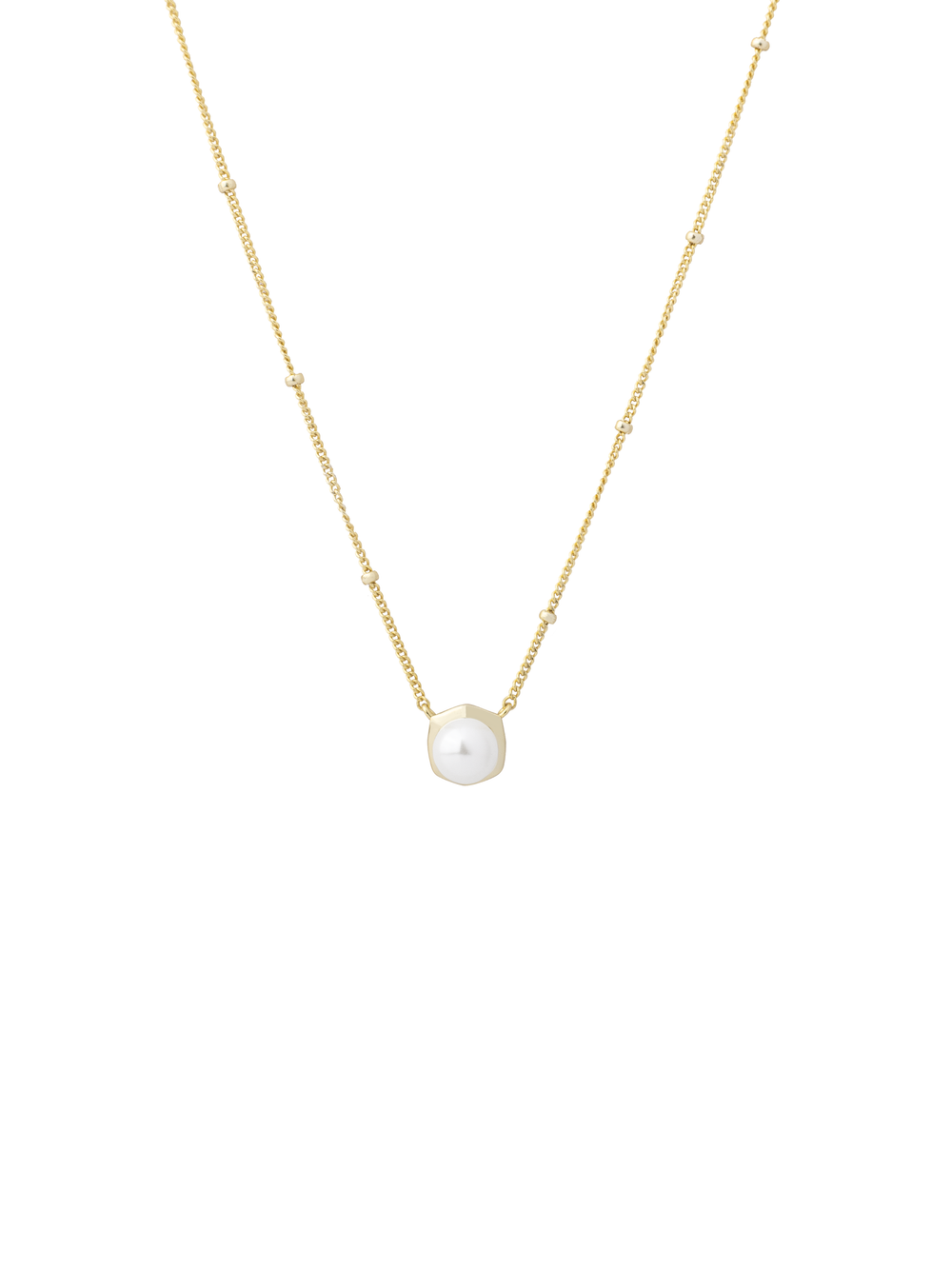 Collar Bolitas Y Perla Con Contorno