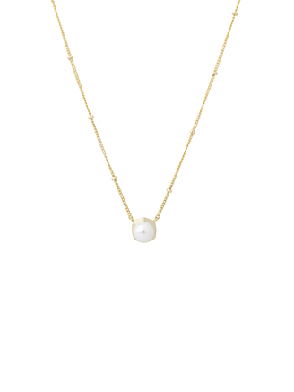 Collar Bolitas Y Perla Con Contorno