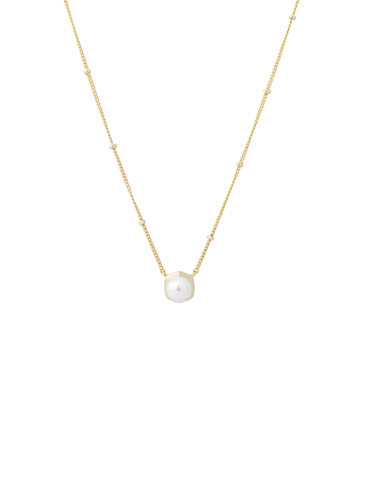 Collar Bolitas Y Perla Con Contorno