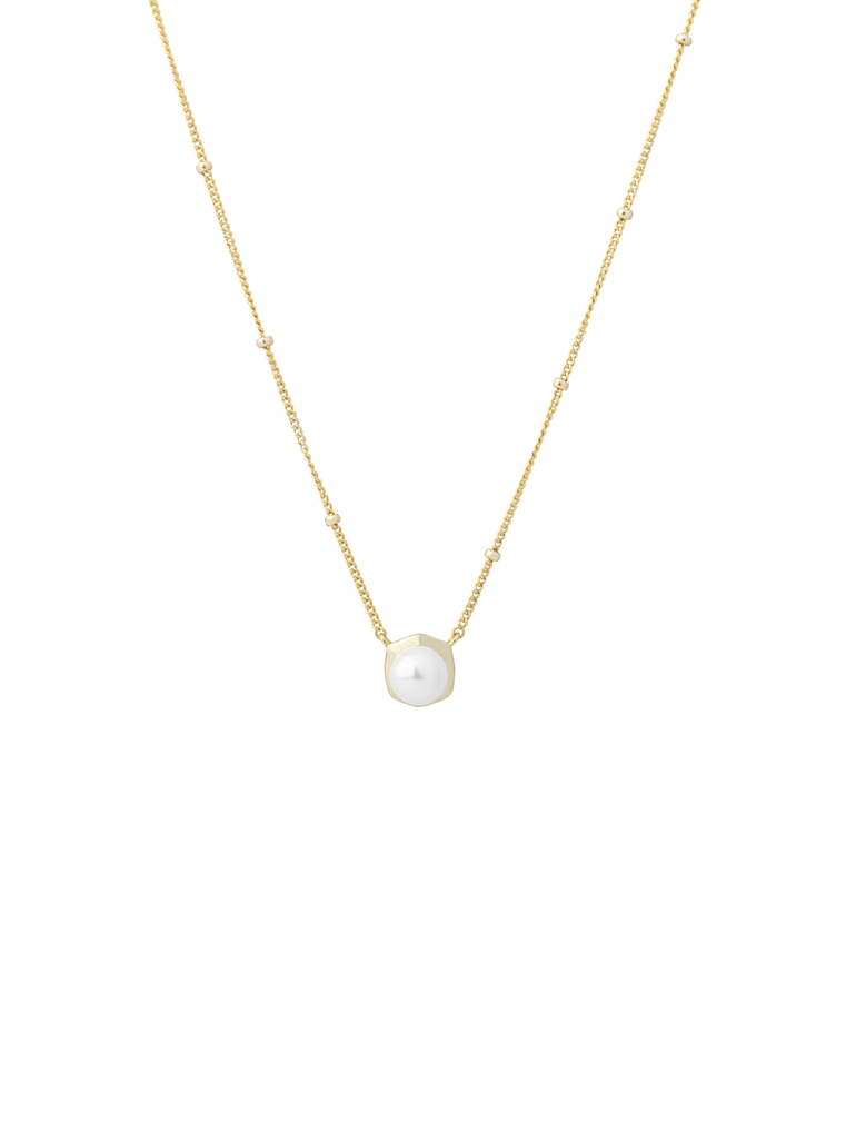 Collar Bolitas Y Perla Con Contorno