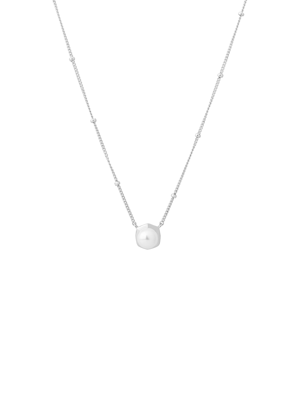 Collar Bolitas Y Perla Con Contorno