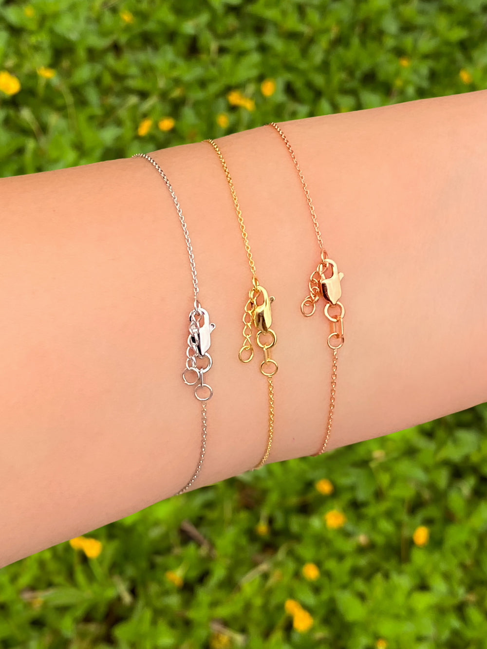 Pulsera Delgada Con Cruz Oro 14k