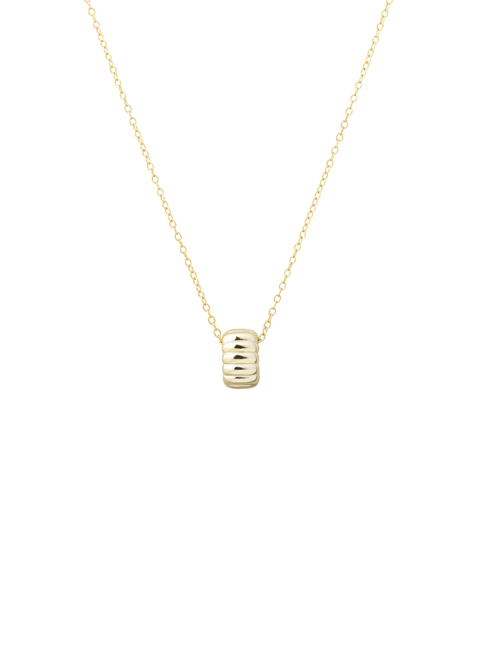 Collar Dije Cilindro Plano con Lineas