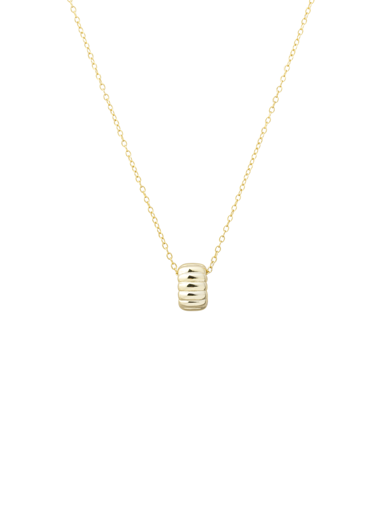 Collar Dije Cilindro Plano con Lineas