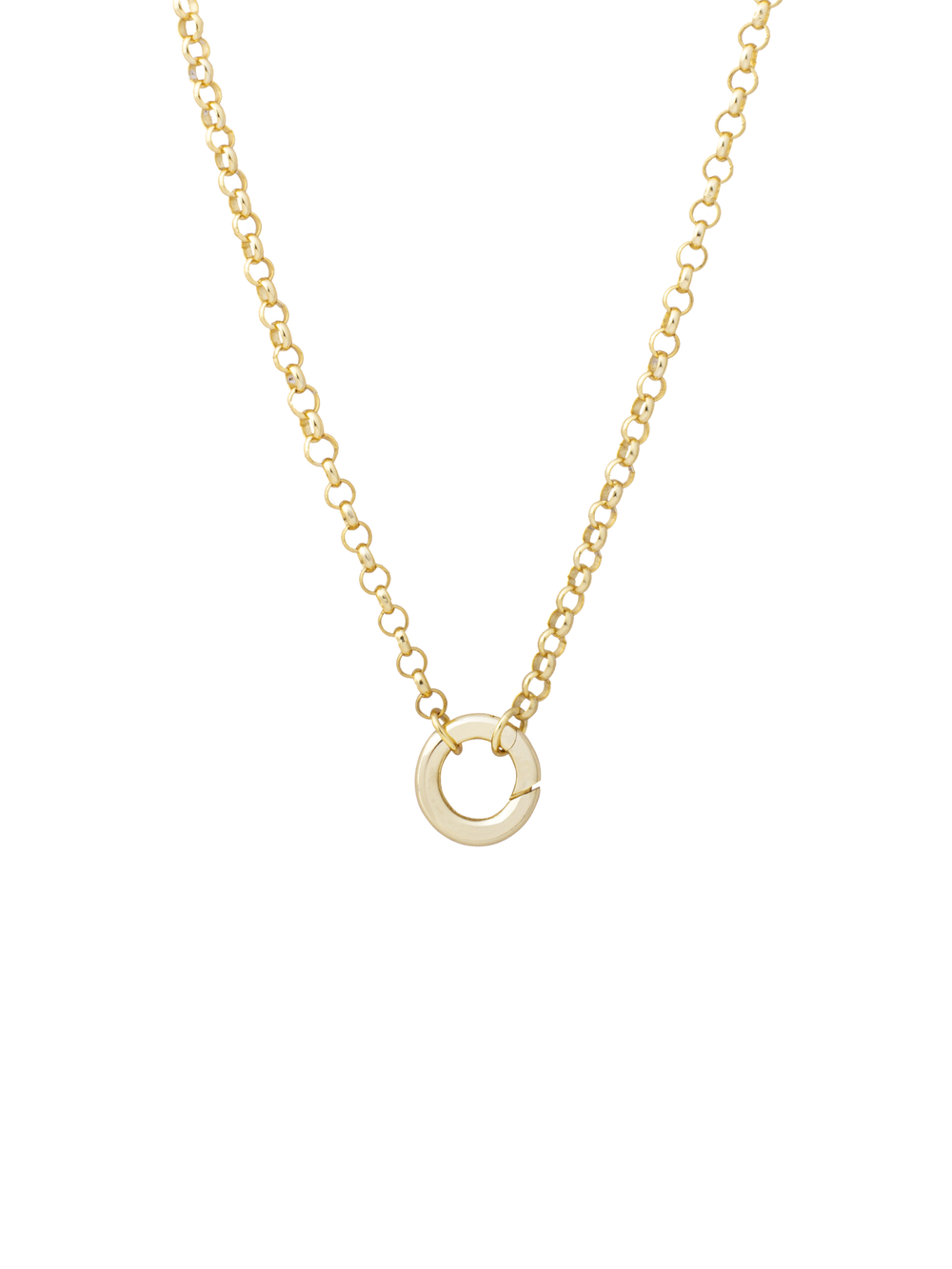 Collar Cadena Dije Central Contorno Circulo