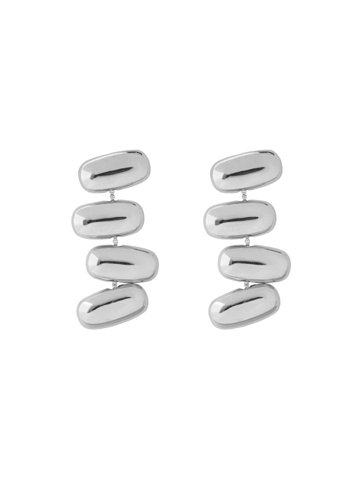 Par Arete Tira Ovalos Lisos