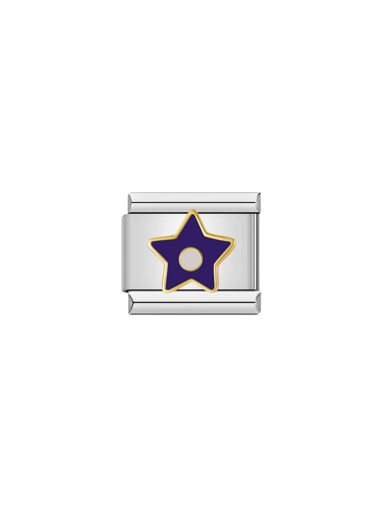 Charm Estrella Azul Con Circulo Blanco