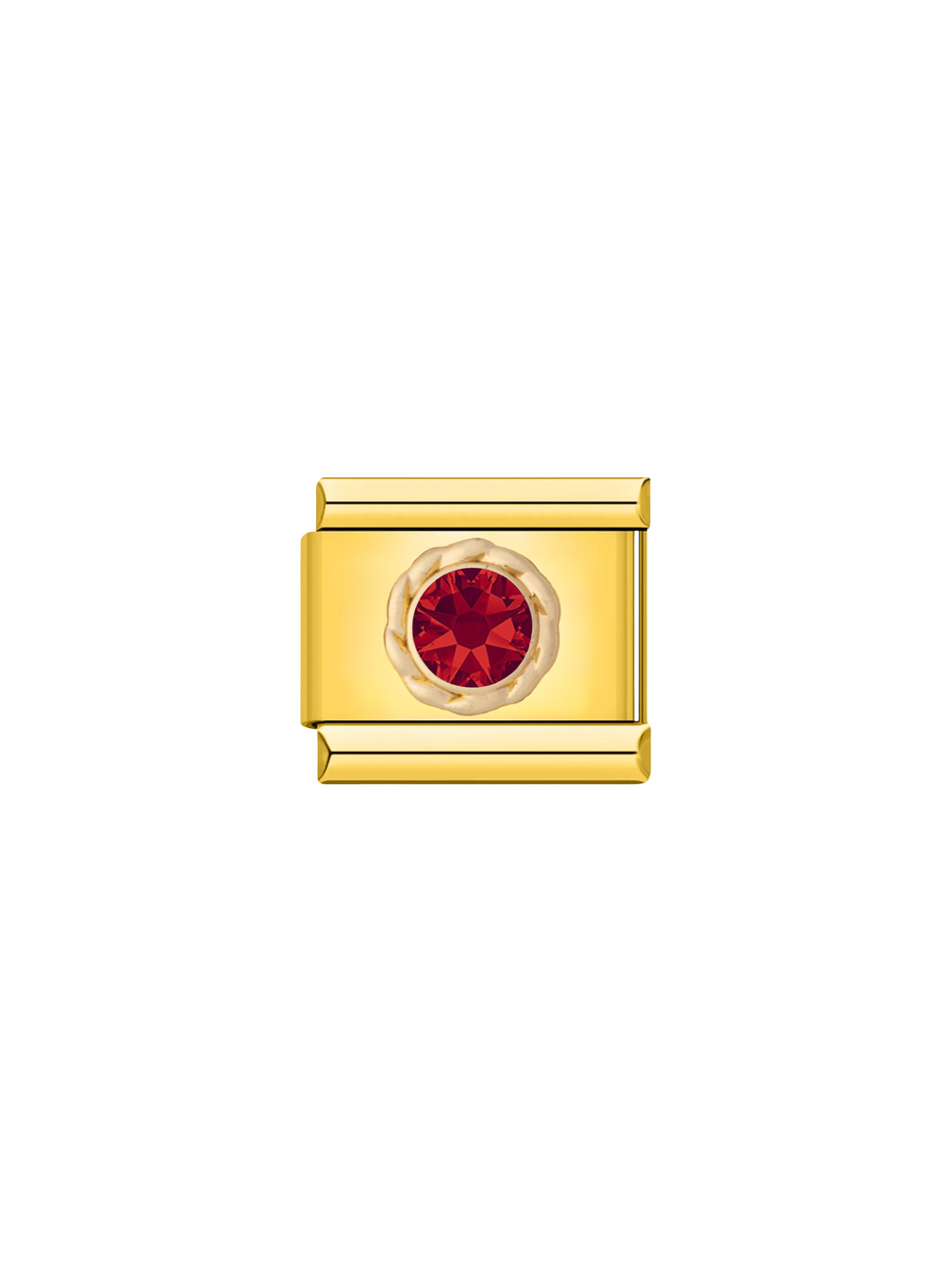 Charm Con Piedra Roja Contorno Trenzado