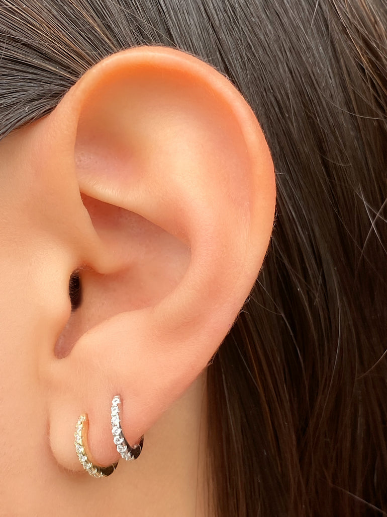 Arracada Zirconias 10 mm