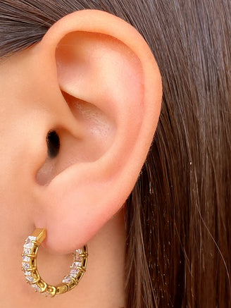 Par Arracada Zirconias Cuadradas