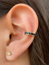 Ear Cuff Dorado con Zirconias Negras