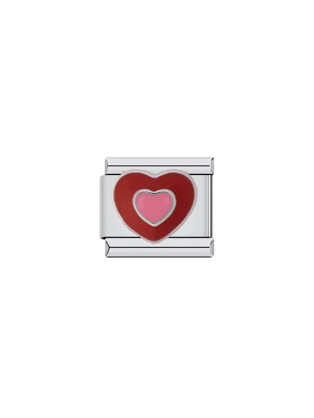 Charm Doble Corazon Rosa y Rojo 3D