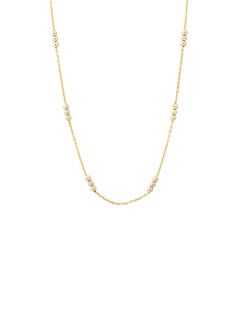 Collar Triple Bolitas Intercaladas