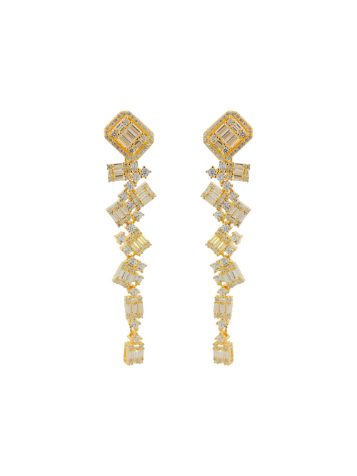 Par Arete ZigZag Baguette y Zirconias