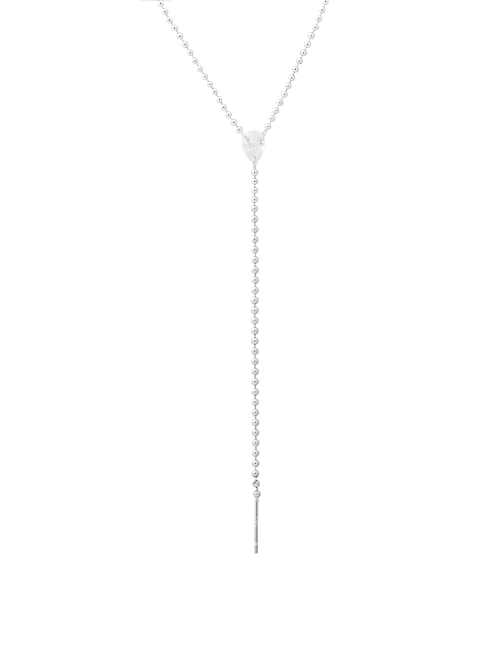 Collar Corbatin Bolitas Con Gota Zirconia