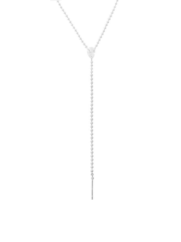 Collar Corbatin Bolitas Con Gota Zirconia