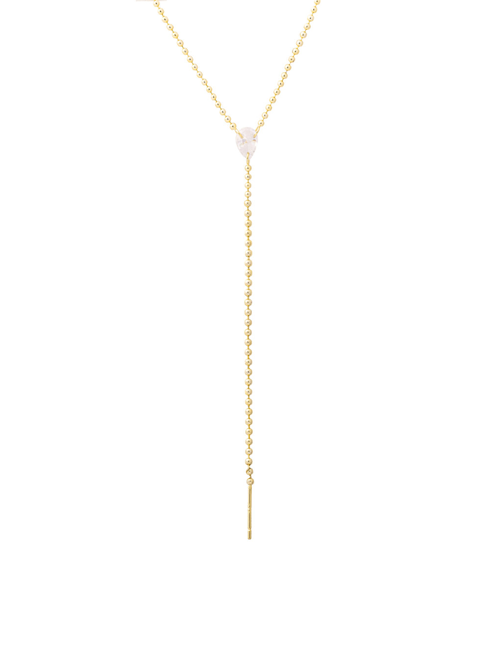 Collar Corbatin Bolitas Con Gota Zirconia