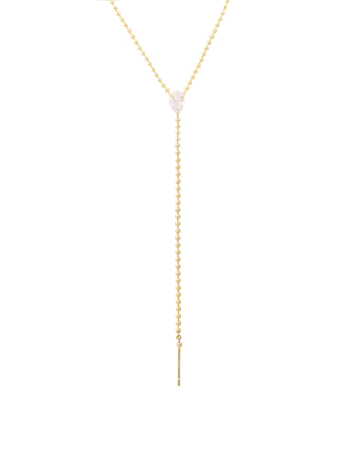 Collar Corbatin Bolitas Con Gota Zirconia