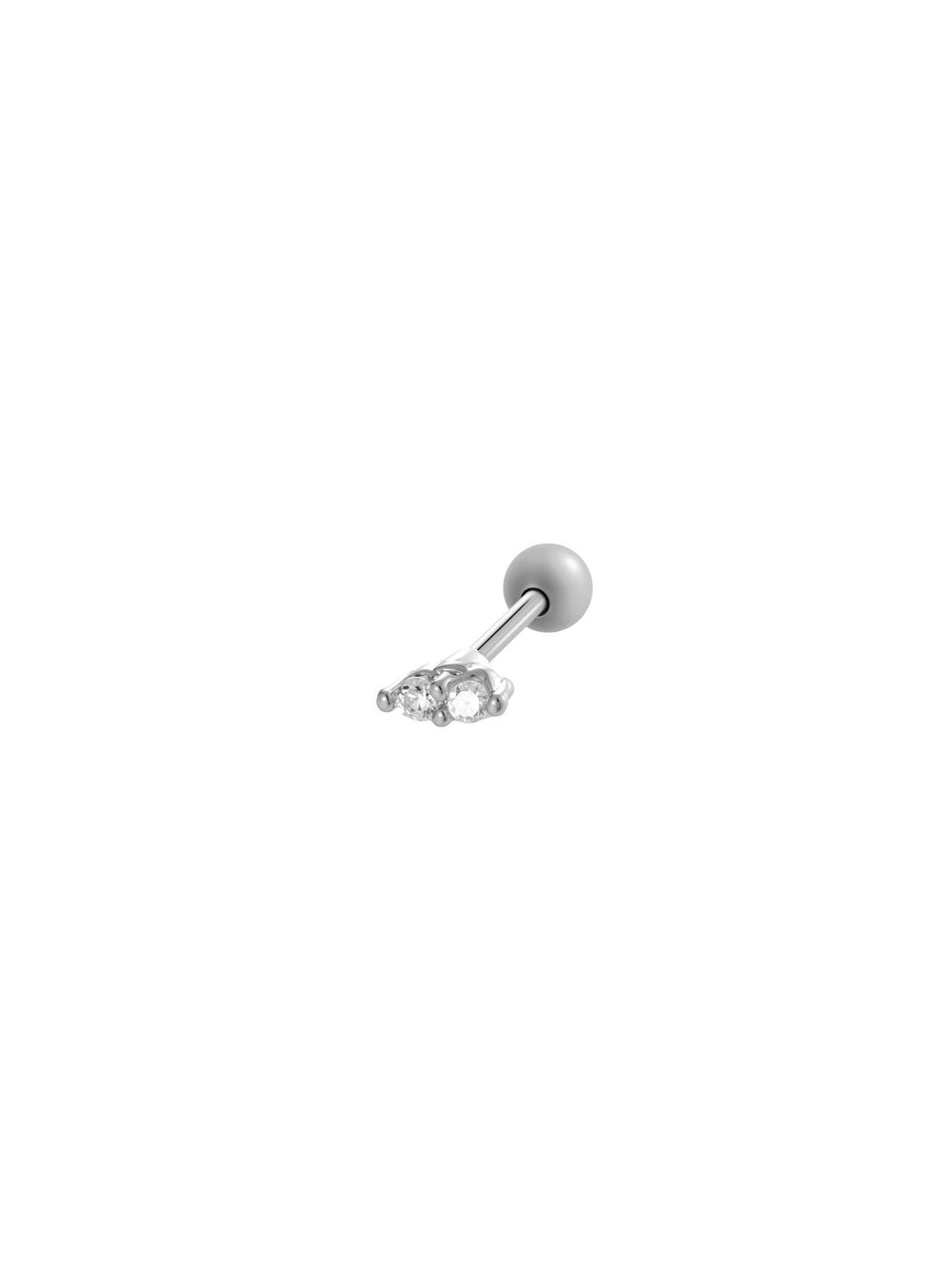Arete Doble Zirconia Primera Perforacion Acero Inoxidable