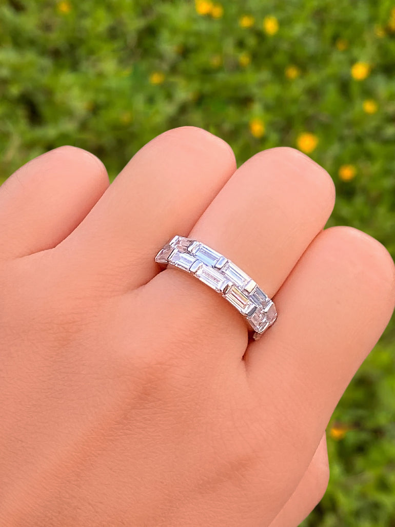 Anillo Churumbela Doble Baguettes 3.2 Ct Diamantes Lab Grown