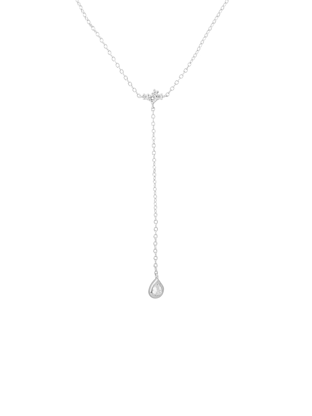 Collar Corbatin Zirconias y Gota
