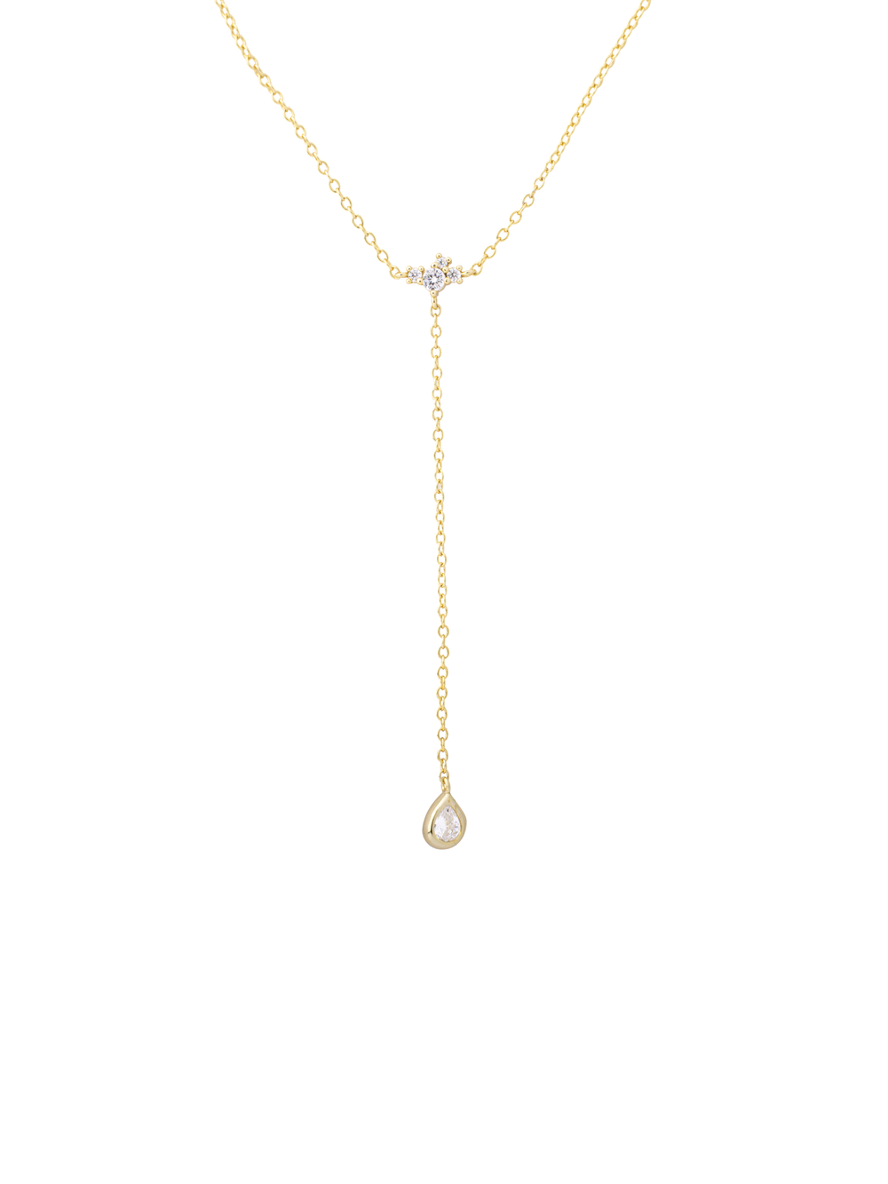 Collar Corbatin Zirconias y Gota