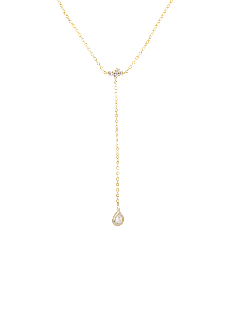 Collar Corbatin Zirconias y Gota