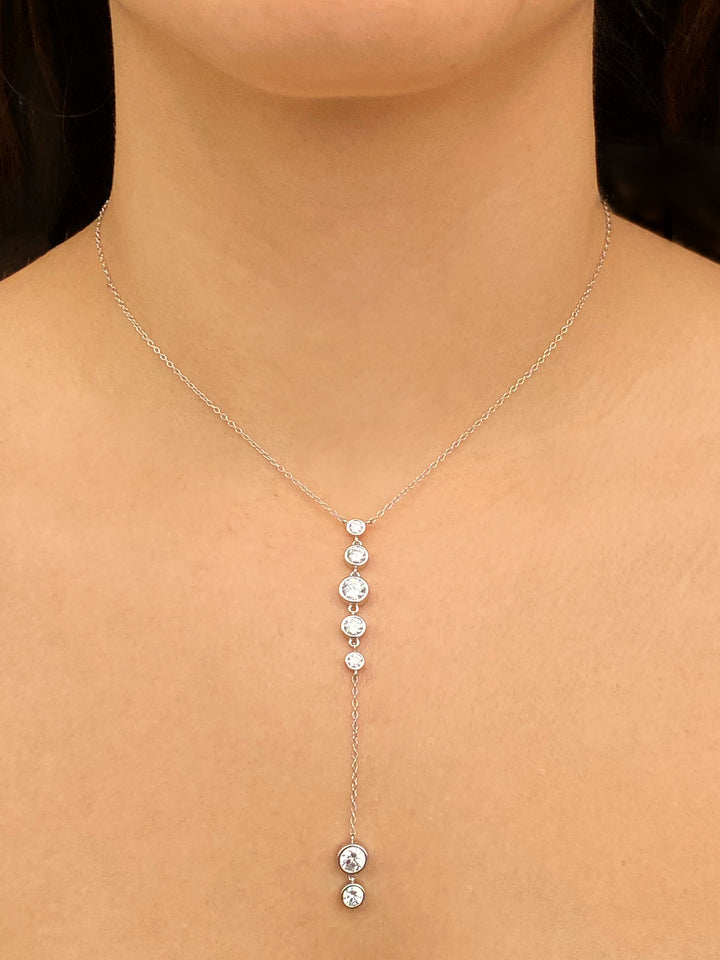 Collar Tira Zirconias Con Bisel