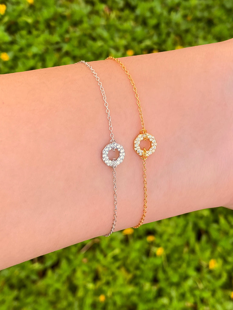 Pulsera Circulo Irregular Con Zirconias