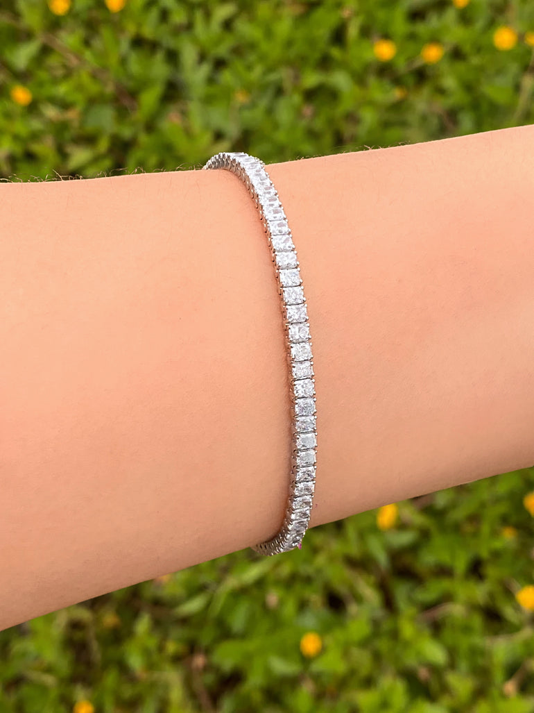 Princess Tennis Bracelet 8 Ct Diamantes Lab Grown