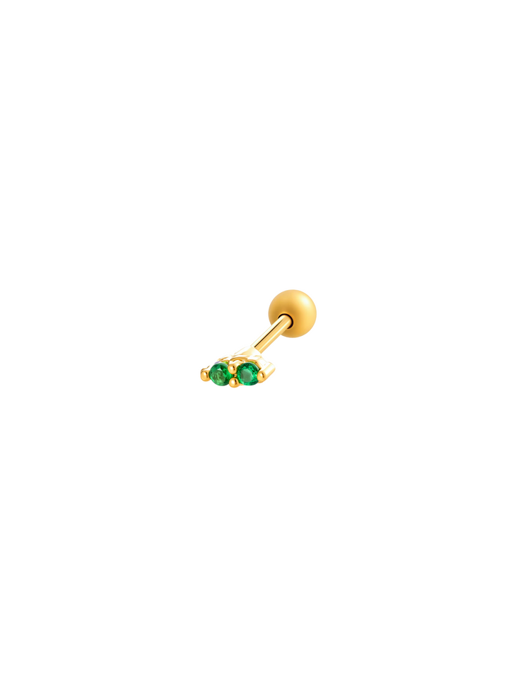 Arete Doble Zirconia Primera Perforacion Acero Inoxidable