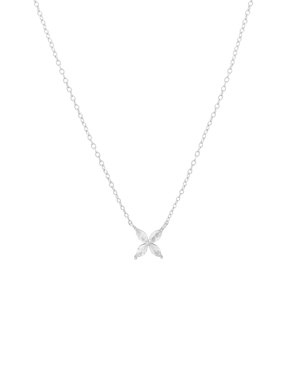 Collar Dije Cuatro Petalos Zirconias