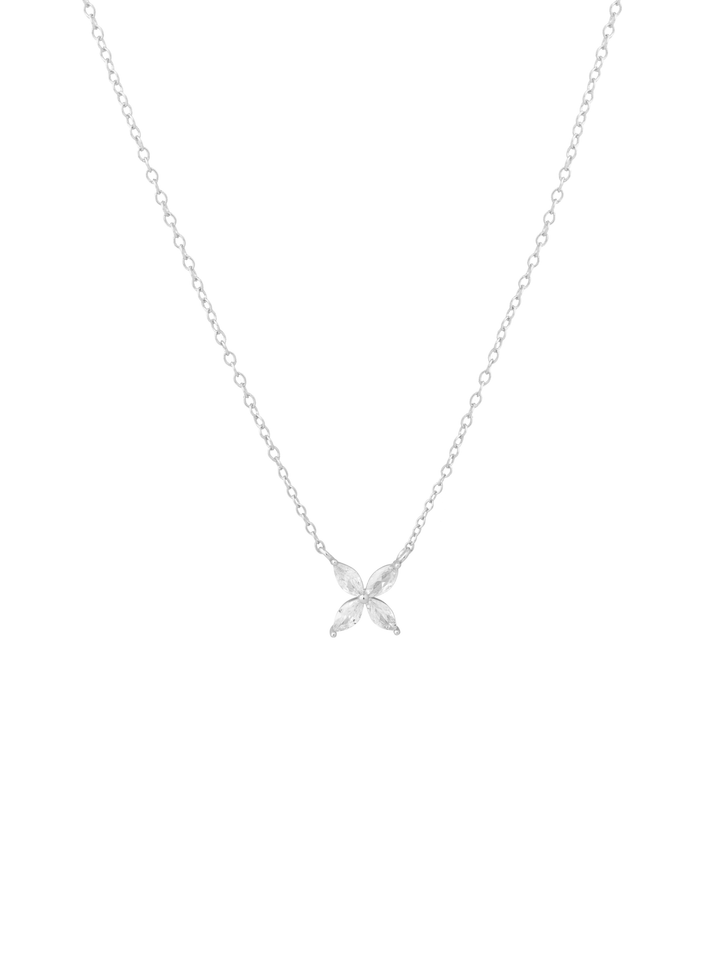 Collar Dije Cuatro Petalos Zirconias