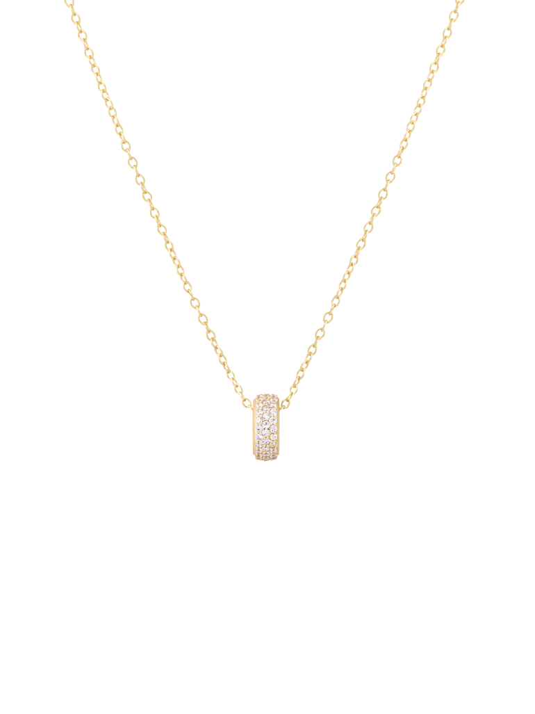 Collar Dije Cilindro Con Zirconias